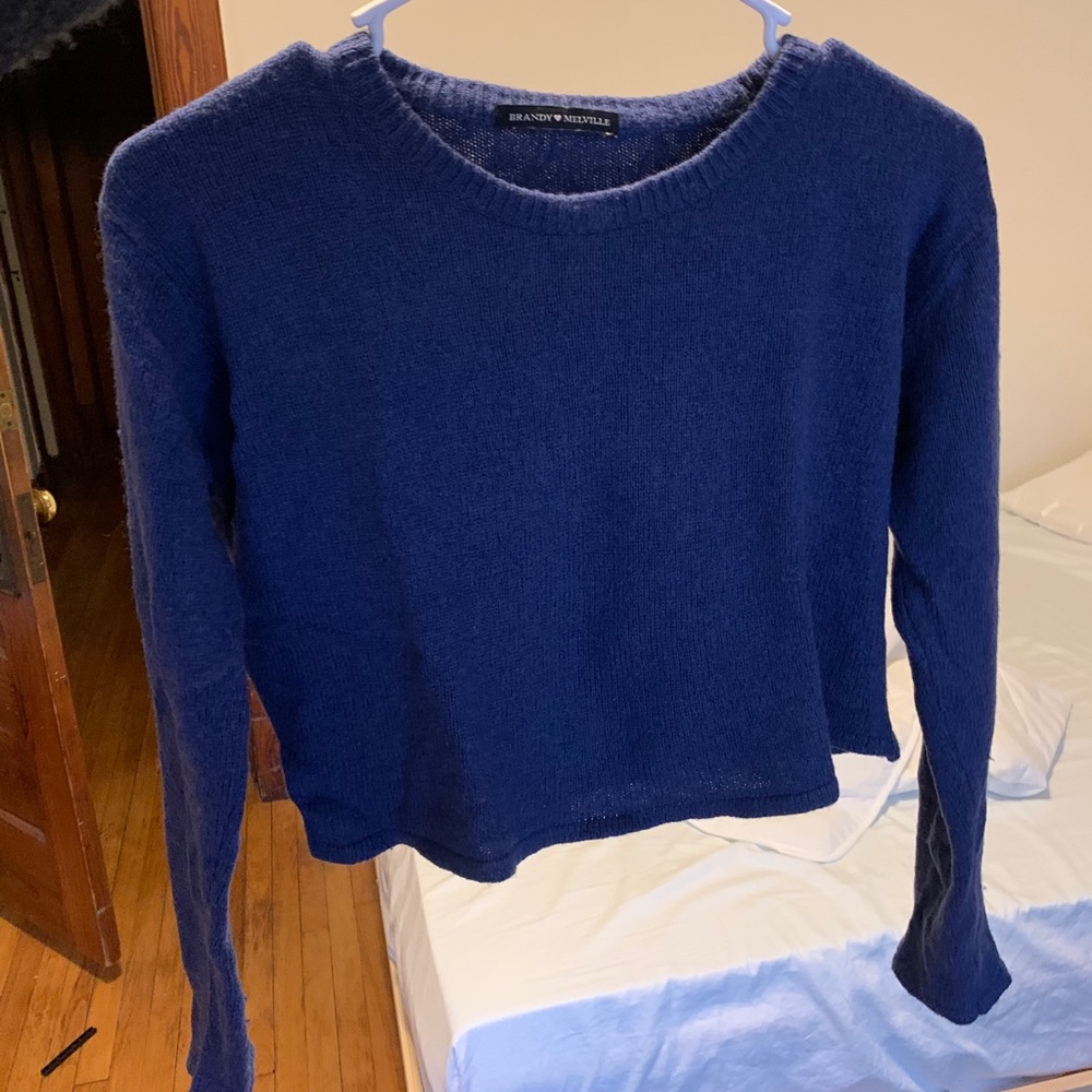 Brandy Melville cropped blue sweater